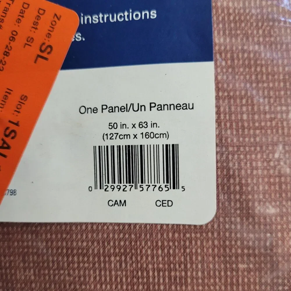 NEW Sun Zero Grommet Single Curtain Panel Color Cedar Orange 50 x 63 #BT1